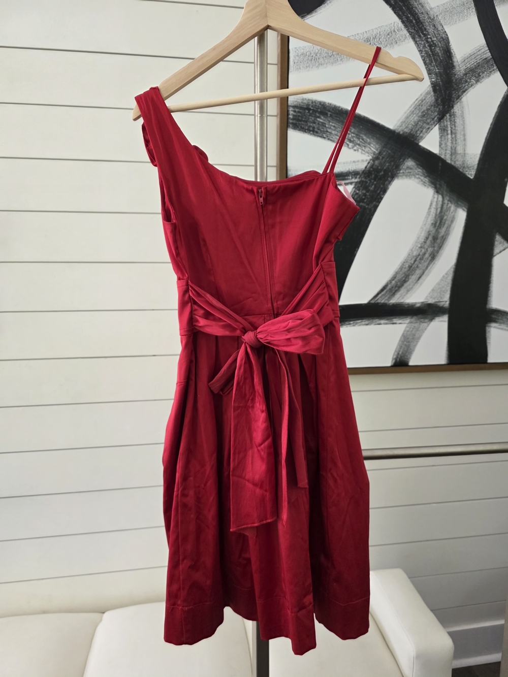 Red Ruffle Cocktail Dress - Picture 5 of 6